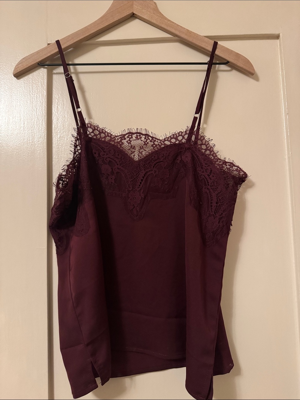 Urban Outfitters Lace-Trim Cami in Deep Wine